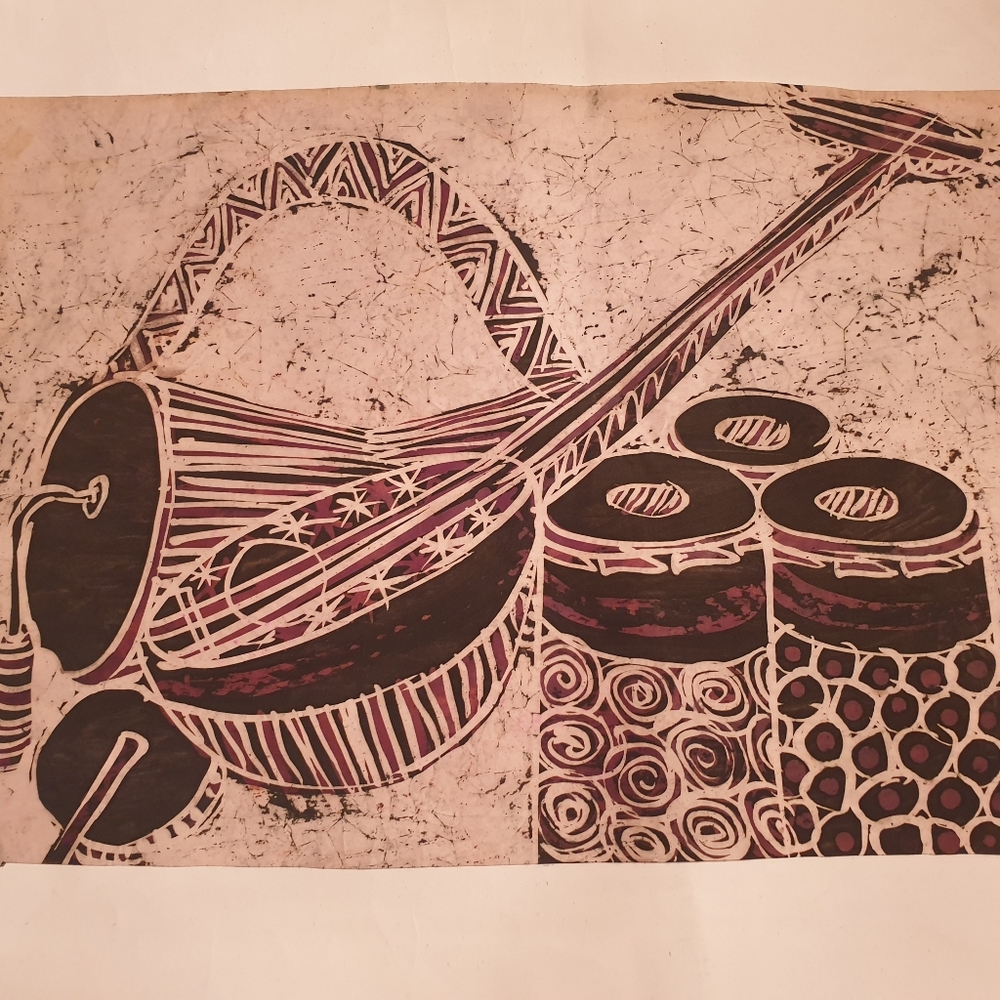 AFRICAN MUSICIAL INSTRUMENTS WALL ART / HOME DECO - Picture 2 of 2